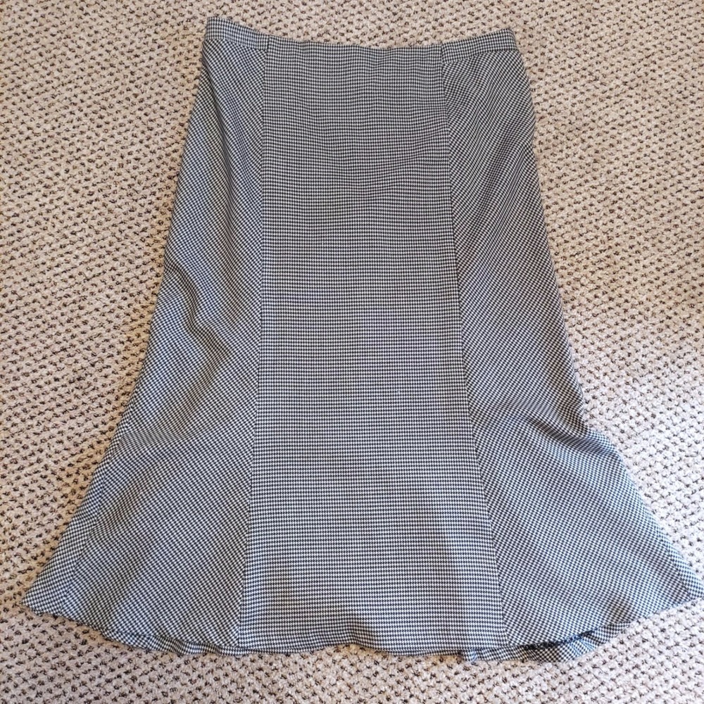 Harve Benard Womens Houndstooth Midi Skirt A-Line 12 Academia Mod Office Retro